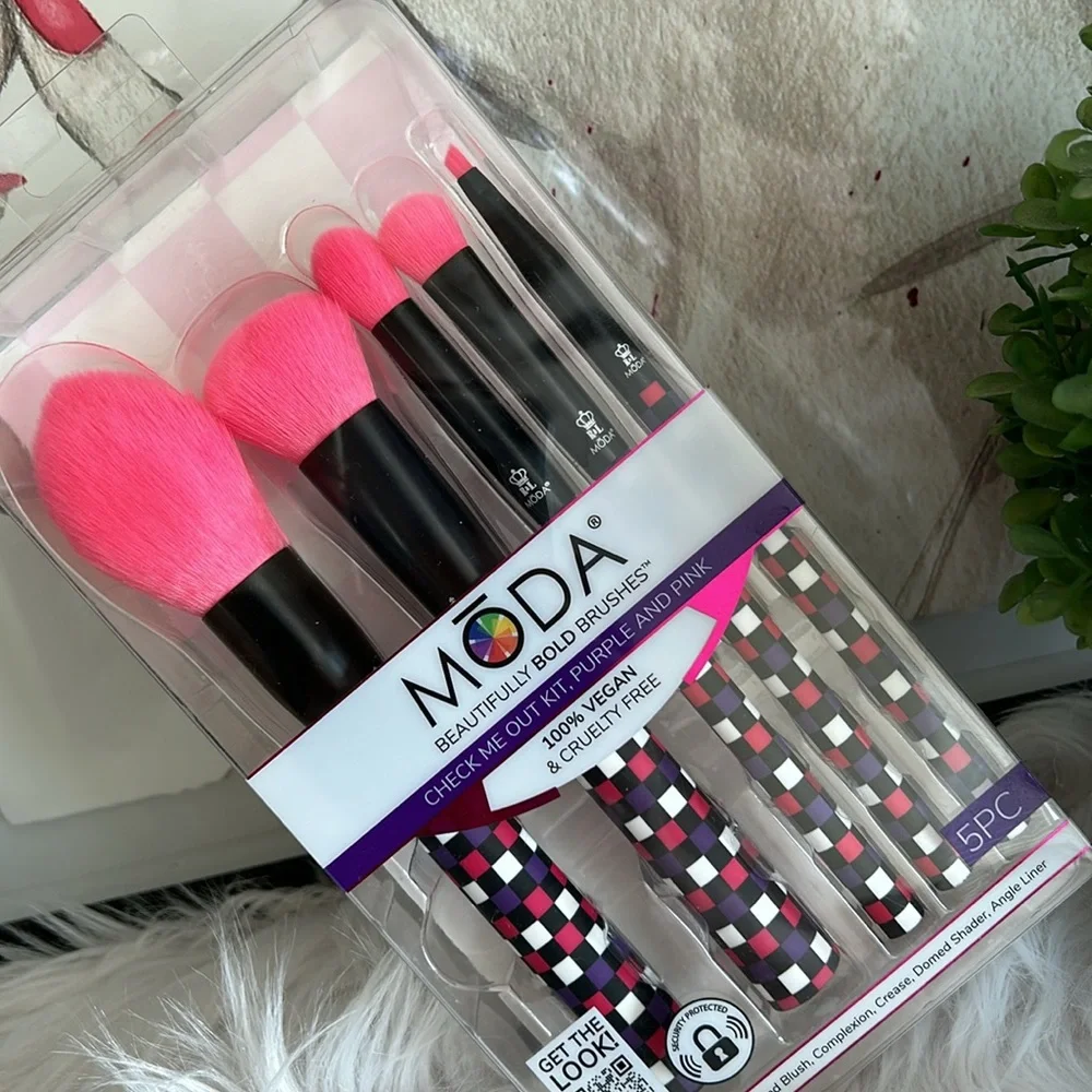 Moda hot pink Barbie pink cosmetic brush set